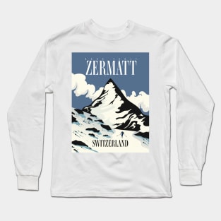 Zermatt Switzerland Ski print Long Sleeve T-Shirt